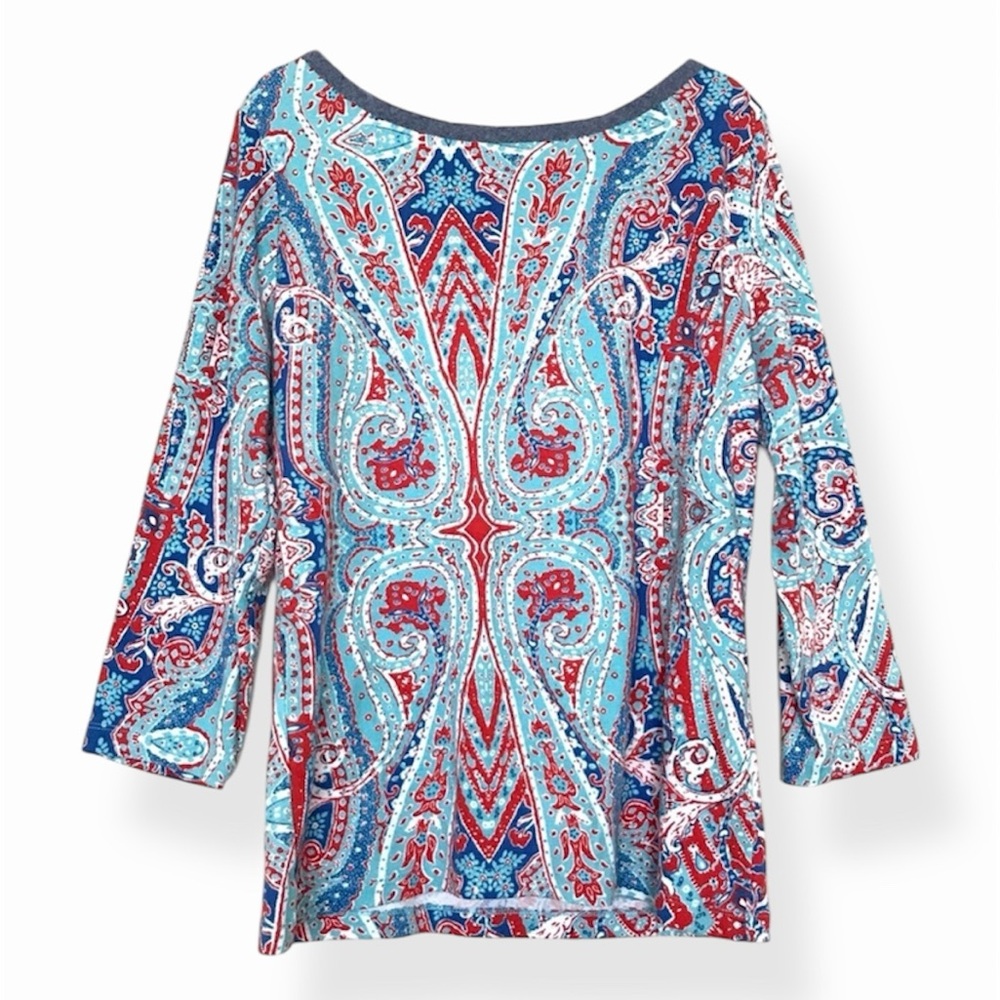 Jones New York Sport Chambray Trim Top